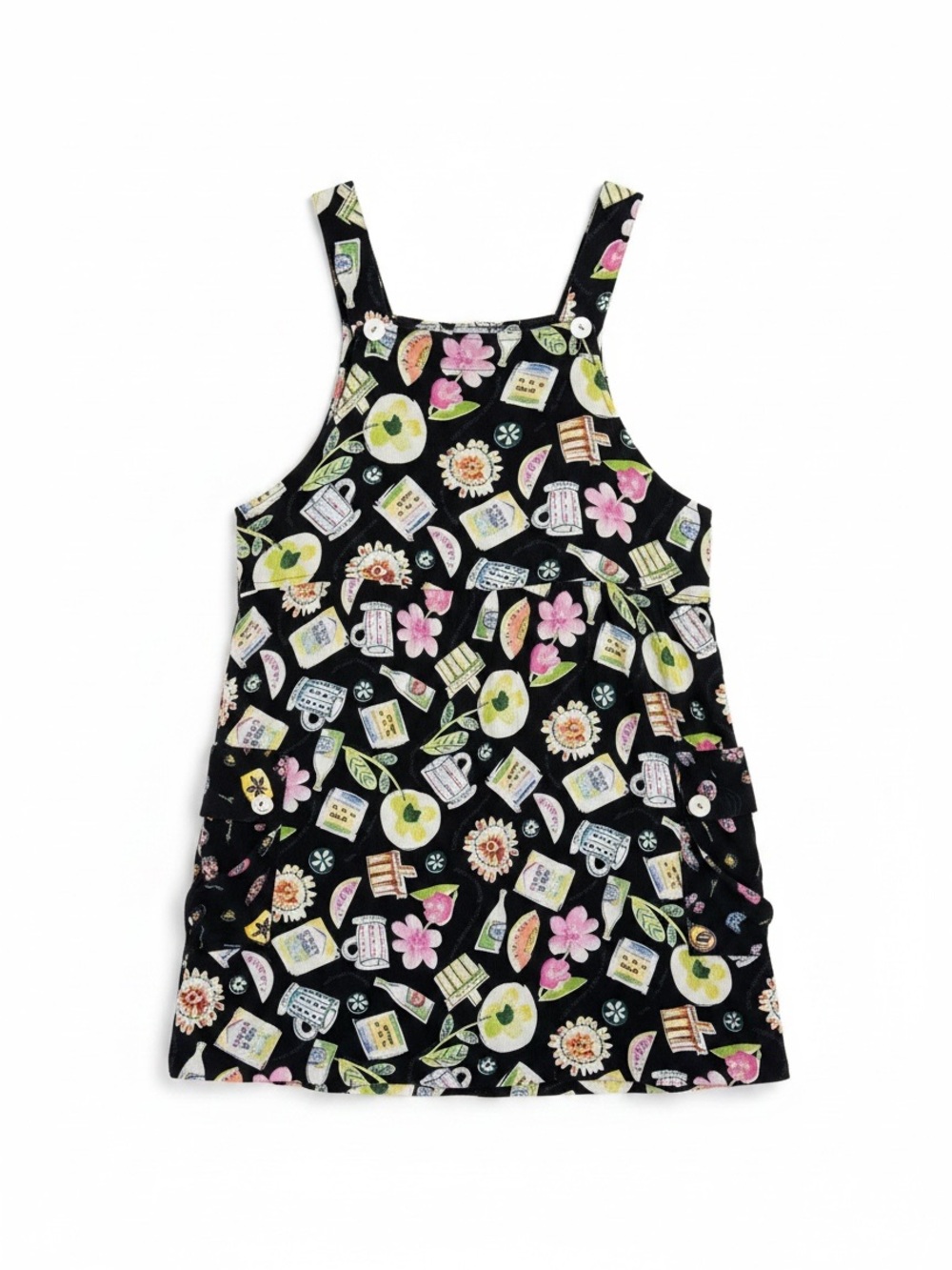 Rabbit Rabbit Rabbit Vintage Novelty Print Dress in Black - sz 6 Petite
